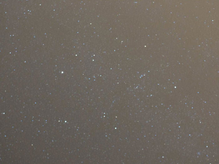 Grainy photo of the Auriga Constellation.