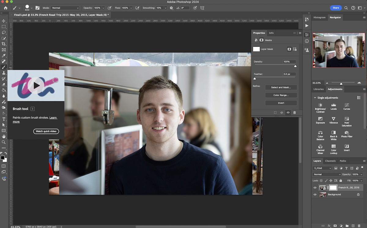 screenshot of portrait of man open in photoshop