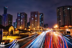 time-lapse-photography-of-city-road-at-nighttime