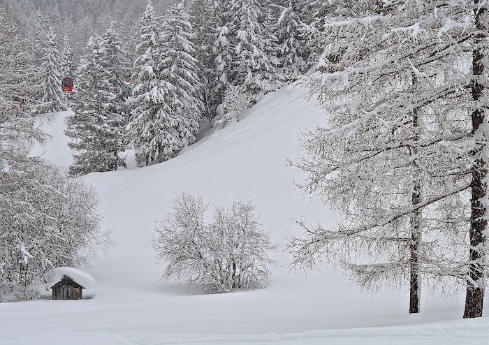 Snowy landscape before turning it into a painting