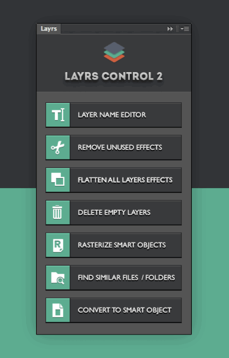 Layers Control 2's free Photoshop plugin to organize and edit layers