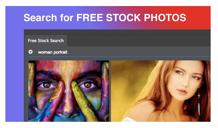 Screenshot of Free Stock Photos Photoshop plugin website