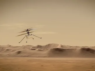 Watch NASA's Mars helicopter soar over an extraterrestrial landscape